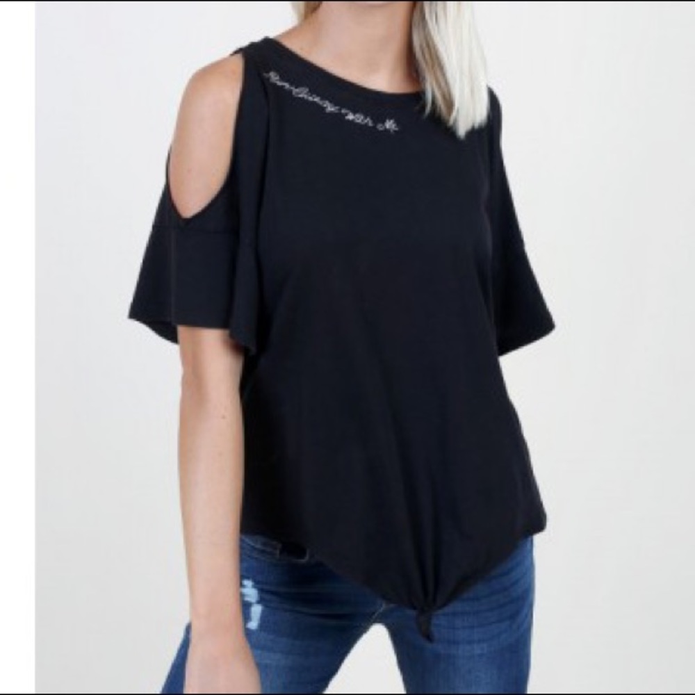 Altar’d State Black Cold Shoulder Top